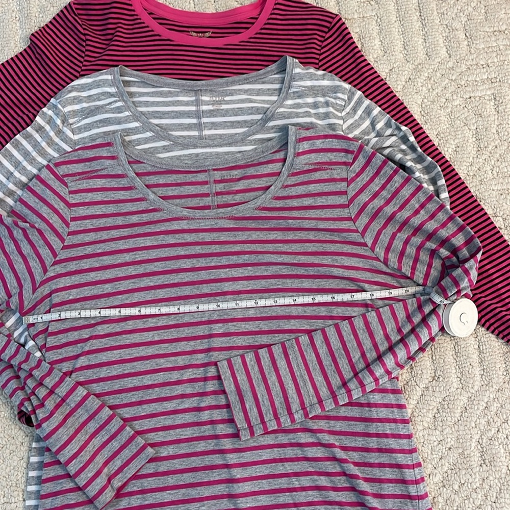 Lot of 3 a.n.a + 1 STRIPED LONG SLEEVE COTTON TOPS  (16-18)  XL-XXL - Picture 3 of 5